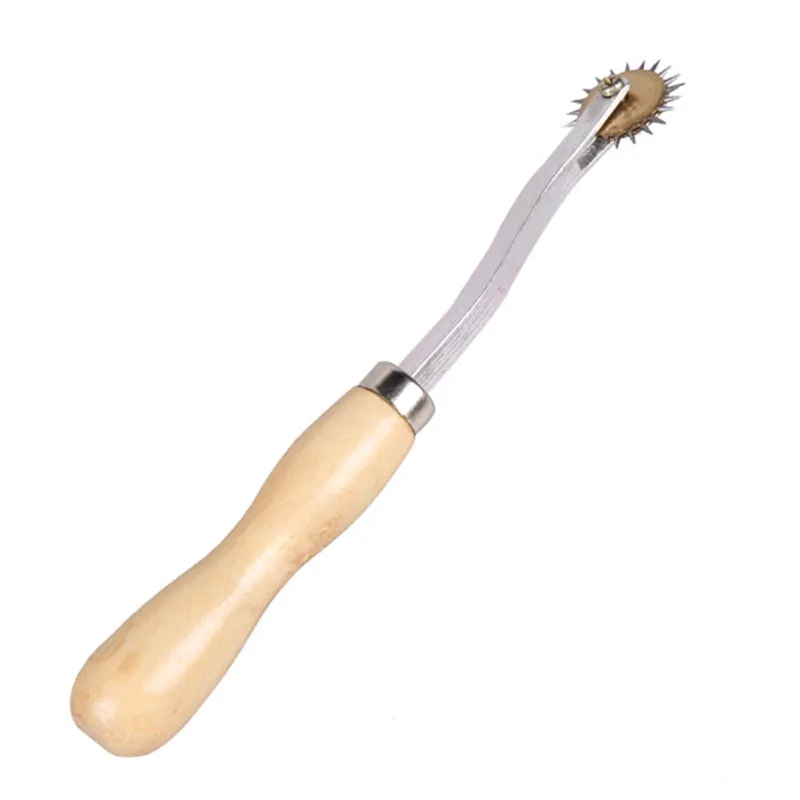 

Practical Leather Fabric Serrate Tracing Wheel Sewing Tool With Wood Handle Dropshipping FAS