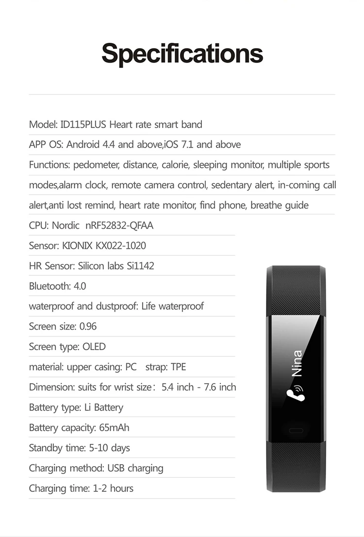Makibes ID115 PLUS smart wristband (31)