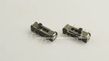 

100 pcs Miniature Slide Switch 4 Pin 1P3T SP3T ON-ON-ON Horizontal Through Hole PCB Knob 2.00mm Height