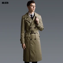 2018 America Europe Fashion simple Double breasted men’s clothing lengthen commercial casual outerwear Khaki black Trench Coat