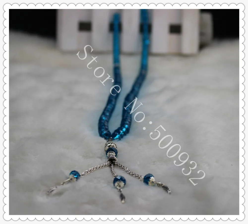 

Free Shipping factory directly sale best quality K9 crystal material muslim 99pcs/strand Prayer Beads 2pcs / Lot hot selling