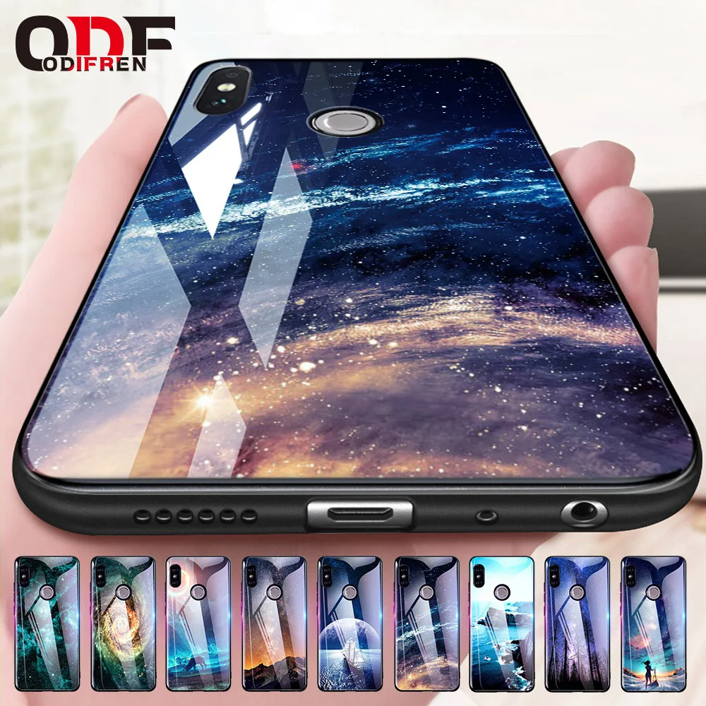 Odifren Space Case for Xiaomi Redmi Note 5 4X 5 Pro Case Cover Mi A1 5X Glass Coque Phone Cases for Xiomi Xiaomi Redmi 5 Plus 4X