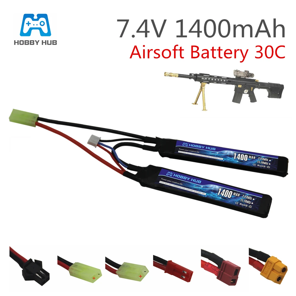 Водяной пистолет Hobby Hub 2S 7 4 В 1400 мАч 30C Тамия разъем AKKU Mini Airsoft BB Воздушный