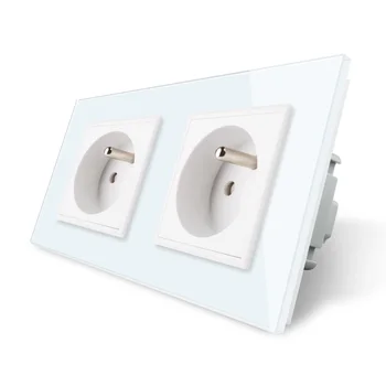 

Livolo US Standard Power Socket, White Crystal Glass Socket , 16A Triple Wall Power Outlet Without Plug
