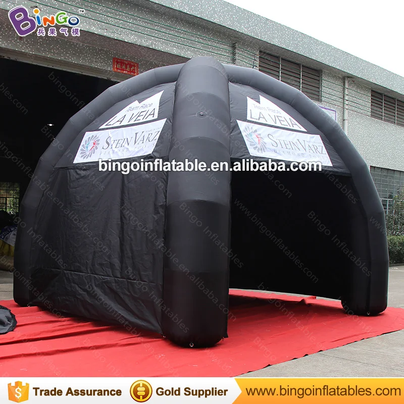  Free shipping all black inflatable spider gazebo tent customized blow up canopy tent for event with