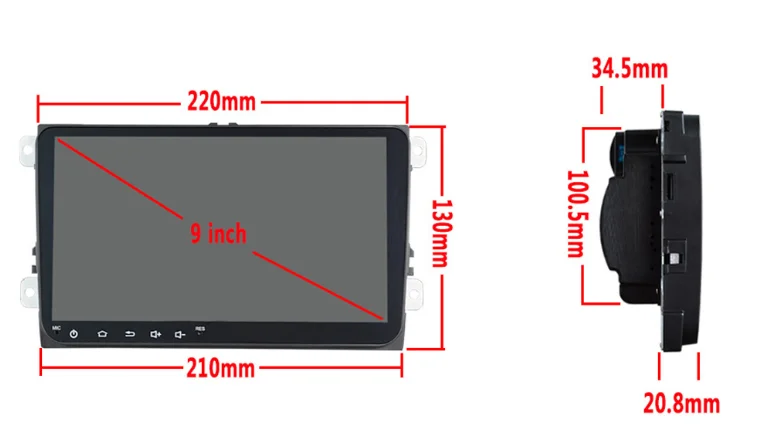 Perfect by DHL 5pcs 4 Core 2 Din 9 inch  Android  Car DVD Player for V W GOLF 5 6 POLO PASSAT SKODA CC J ETTA TIGUAN GPS Navigation 2
