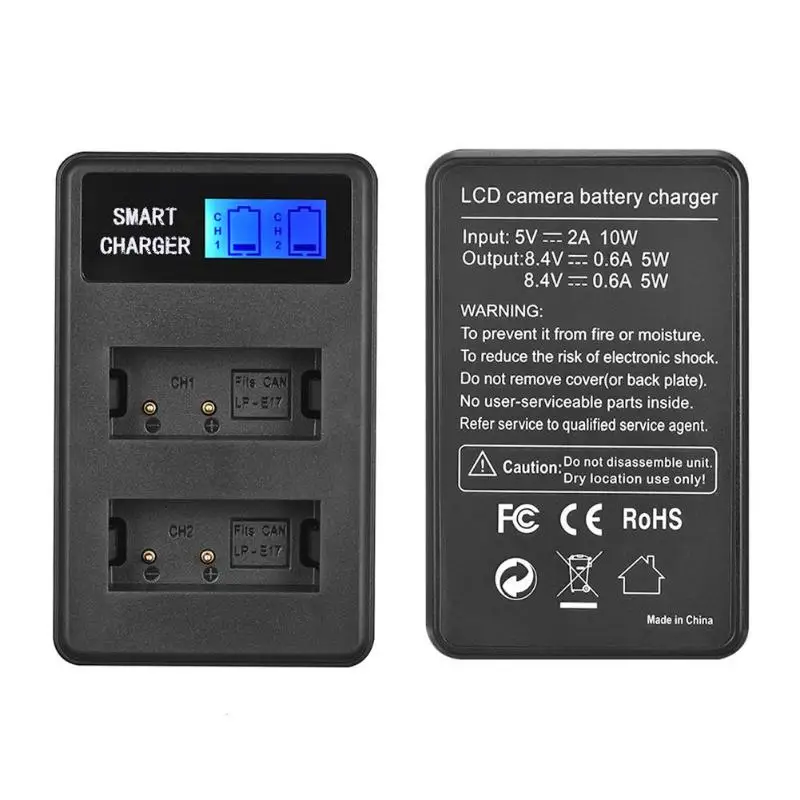 LP-E17 ЖК-дисплей Дисплей Dual USB Камера Батарея Зарядное устройство адаптер для Canon EOS M3 M5/EOS 750D 760D/EOS