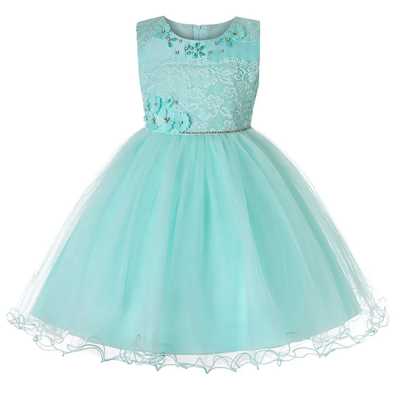 Свадебное платье для маленьких девочек летнее платье для девочек кружевное платье принцессы для переводка Детский костюм на день рождения 120 140