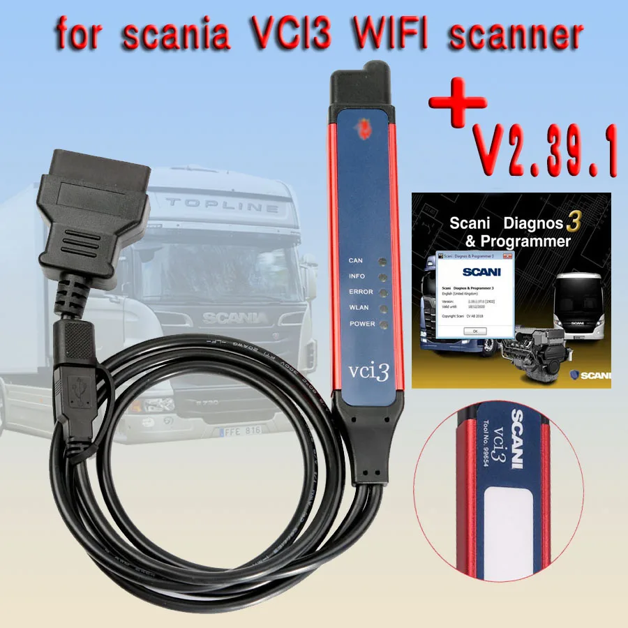 

2019 Promotion V2.39.1 SDP3 VCI3 Scanner WIFI for Scania SDP 3 VCI-3 Truck Bus Diagnos & Programming Tool Wireless Diagnostic
