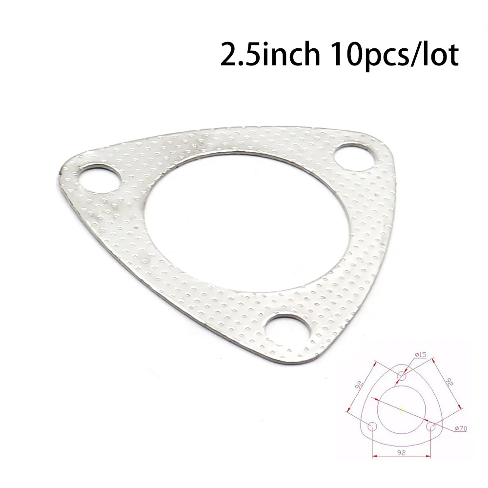 CNSPEED 10pcs/lot 2.5'' inch 70mm Exhaust Pipe Gasket To Muffler Gasket