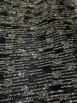 

Hot selling glued glitter sequins lace fabric Jolin-109 African French net tulle Lace Fabric for party
