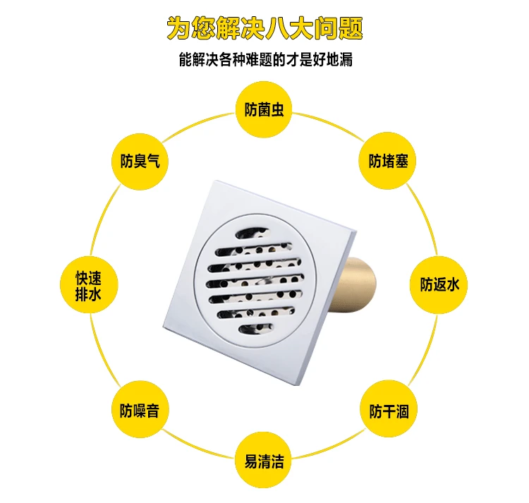 Двойной со специальным дренажем все медные качества против зловония, предотвращают слив пола разнообразие необязательных