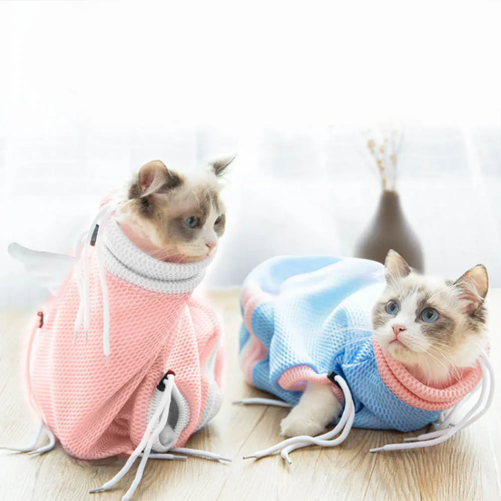 Cat Grooming Mesh Bath Bag Cats Cleaning Washing Bags For Pet Bathing