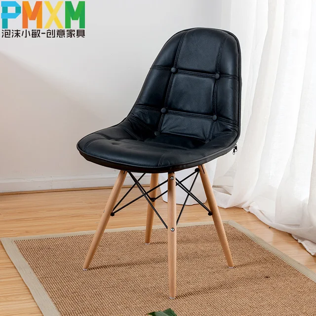 eames chair leather leather retro eames chair leather solid wood dining chairs european soft pack furniture minimalist modern creative eames chair leather leather retro eames chair leather solid wood dining chairs european soft pack furniture minimalist modern creative