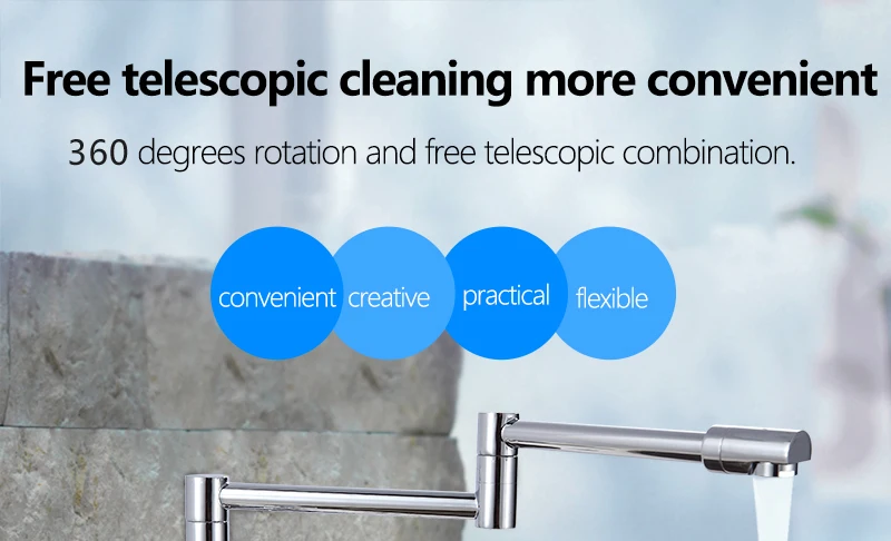 Kitchen Sink Faucets Brass Chrome Fold Kitchen Faucet Extension Hot&Cold Water Kitchen Faucets Mixer Tap Folding Bar Sink Faucet (1)