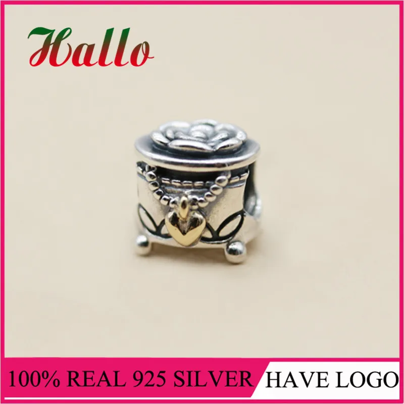 

Brand Box Charm,14K Gold Plated Charm Bead Fit charms silver 925 original bracelets bangles breloques pendants jewelry making