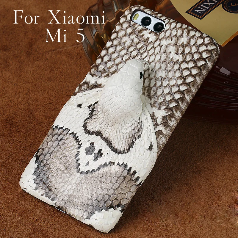

LANGSIDI brand phone case real snake head back cover phone shell For Xiaomi Mi 5 Plus full manual custom processing