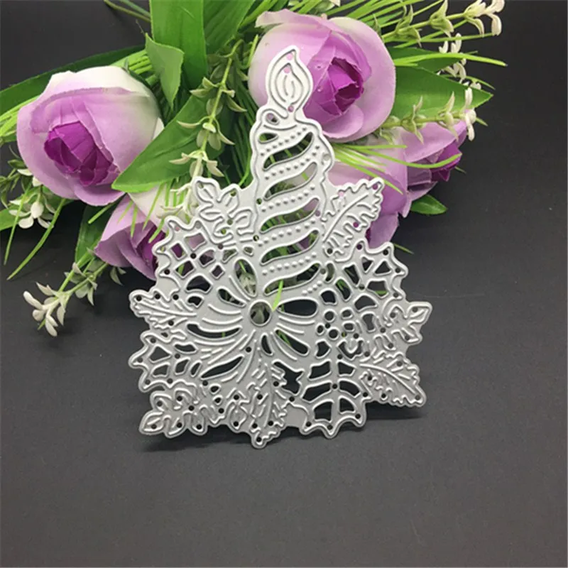 

Scrapbooking Metal Cutting Dies Christmas Candle DIY Photo Album Decorative Embossing Stencils Card Template
