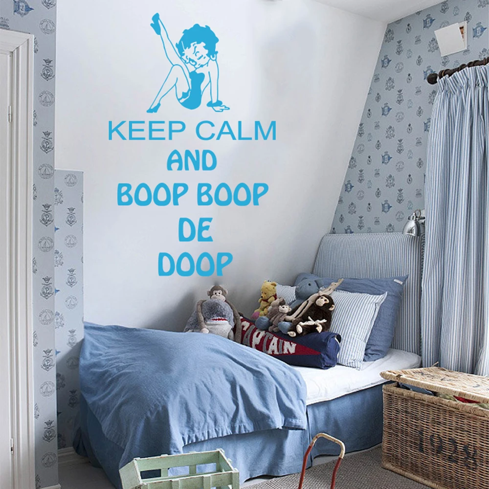 Betty Boop Keep Calm Wall Decal Car Laptop Betty Boop Keep Calm Quote Wall Sticker Car Vehicle Computer Sticker Vinyl Bedroom  (6)
