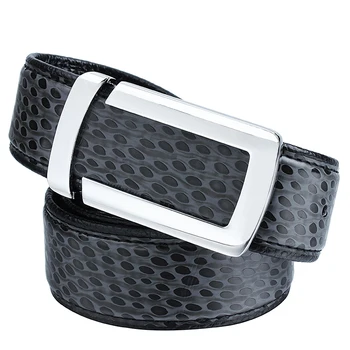 

Embossing Leopard Genuine Leather Mens Belt Young Fashion Belts for Men Black Business Strap