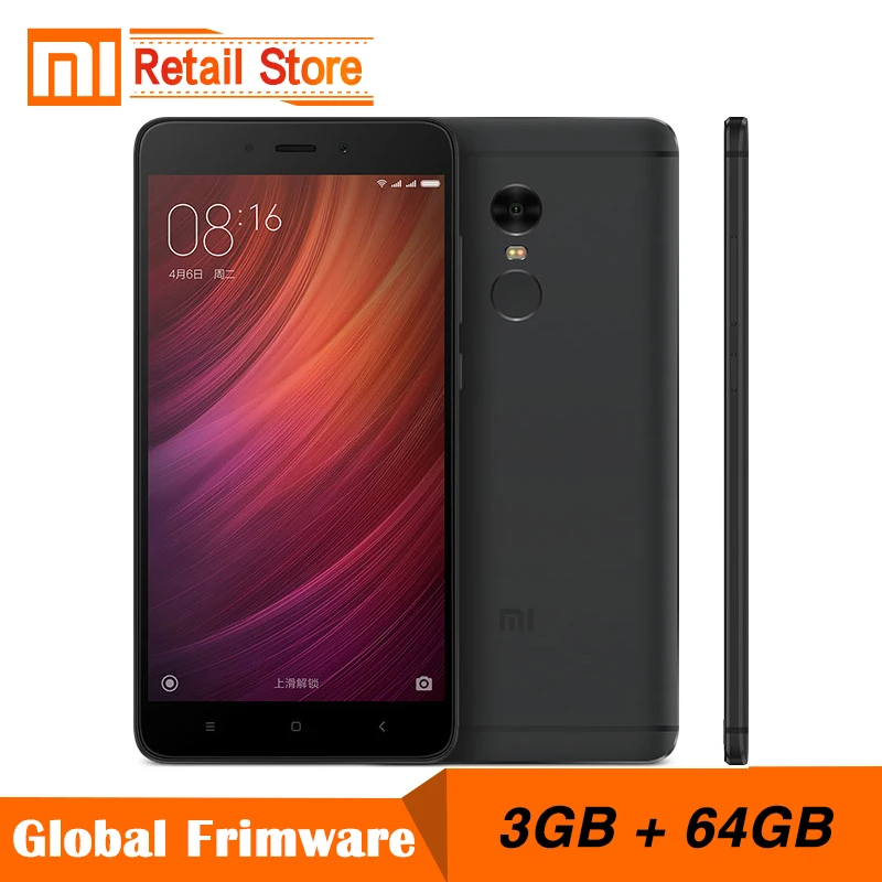 Original Xiaomi Redmi Note 4 Pro Prime 3GB RAM 64GB ROM Mobile Phone 5.5" MTK Helio X20 Deca Core 13MP 4100mAh Fingerprint ID