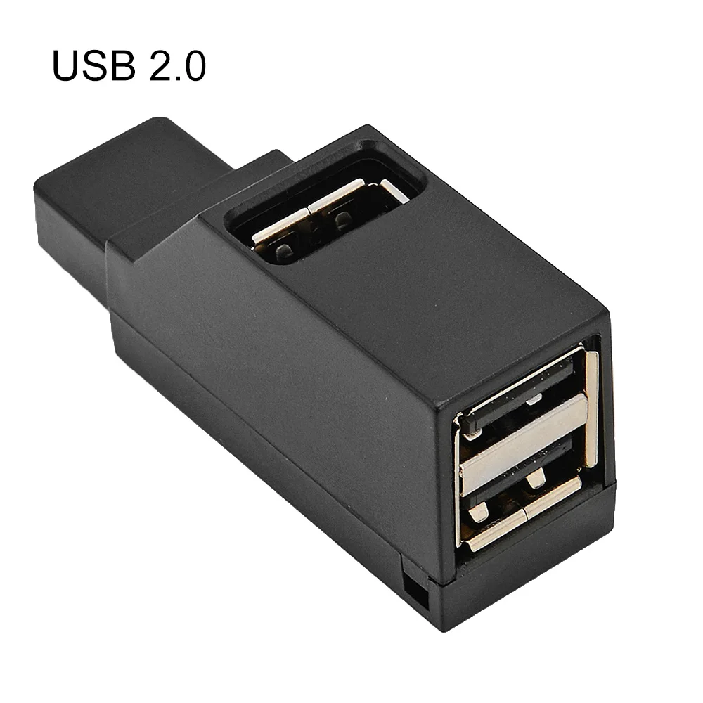 Мини-usb 2,0, USB 3,0, концентратор, 3 порта, портативный usb-хаб, 480 Мбит/с, высокоскоростной тонкий хаб, usb-разветвитель, черный, для использования в ноутбуке, компьютере