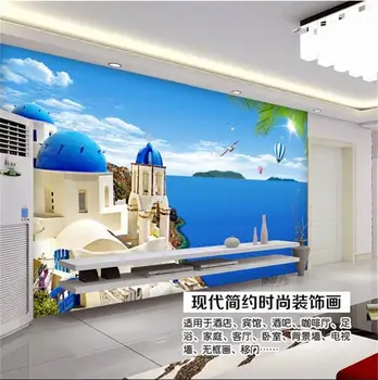 

Custom photo 3d wallpaper Non-woven mural picture wall sticker Aegean Sea beauty 3d painting modern flower wallpaper