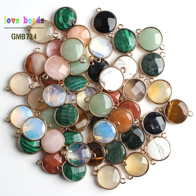 

10pcs Natural Sandstone Labradorite Turquoises Stone Pendants Charms for Bracelet Necklace Making 10mm 15mm 18mm