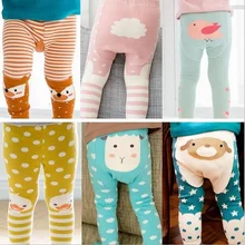Hot Sale 2016 New Baby Tights Big PP Crotch Cartoon Pantyhose 9 Points Pants Cotton Warm Stockings Tights Baby Tights 8 Types