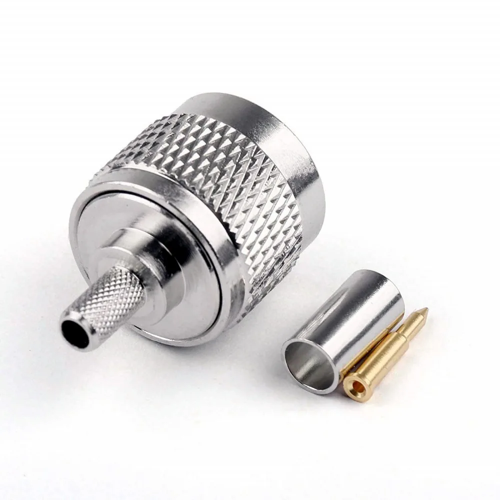 

2PCS N Male Plug Crimp RG58 RG142 RG223 LMR195 SYV50-3 Cable RF Connector 0-4G