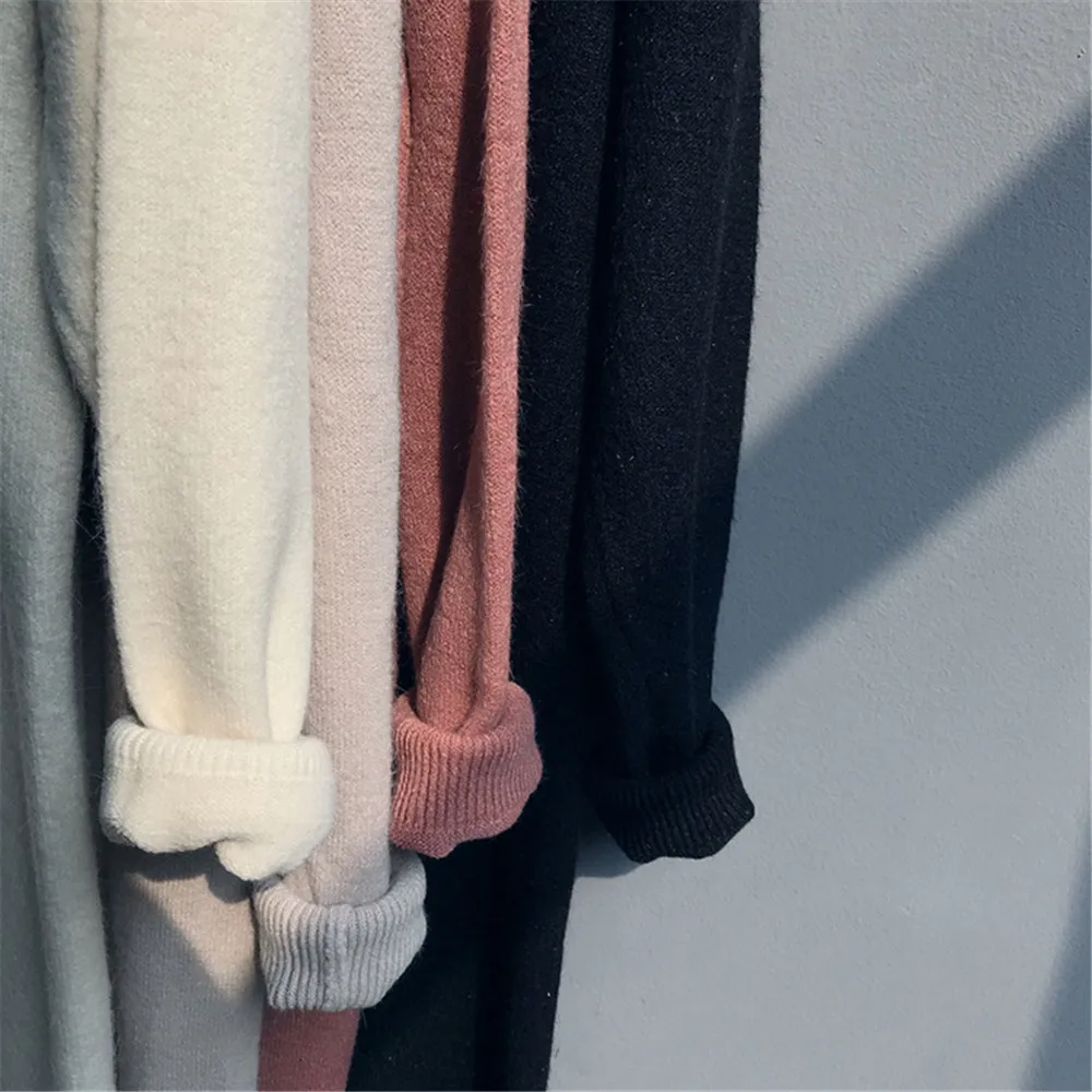 Warm turtleneck Women Long Sweater Dress 2018 Thick Winter dresses Robe female slim bodycon knitted Long Pullover dresses (12)