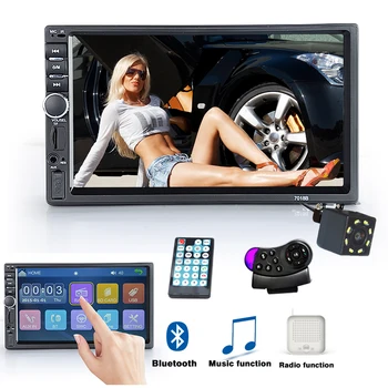 

SINOVCLE 2 Din Car Radio Bluetooth HD 7" MP5 Player Touch Screen FM SD USB ISO Power Aux Input Rear View Camera Car Audio