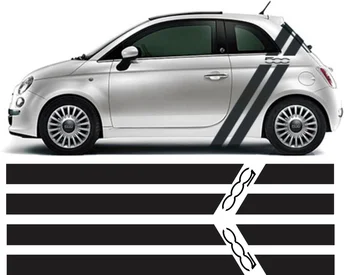 

For 1Set/2Pair Fiat 500 595 Abarth Side Vertical Rear Quarter Stripes Graphics Decals Stickers Car styling