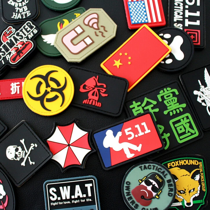 

EDCGEAR 8pcs/lot 3D PVC Patch Military Armband Backside PVC/Rubber Tactical Gear Patches multi tool