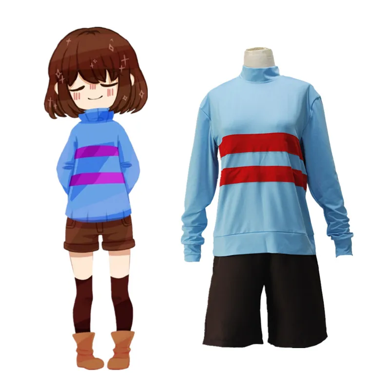 Свитер пуловер с изображением игры Undertale Frisk светло голубой зеленый свитер топы