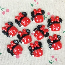 Cabochon à dos plat en résine, 10 pièces, tasse de souris de dessin animé, bricolage, accessoires d'embellissement à dos plat pour Scrapbooking, 22x25mm