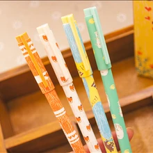 12 шт./лот корейский Лиса животные гелевая ручка черные красные чернила 0,38 мм Kawaii ученические ручки канцелярские принадлежности креативный подарок, школьные принадлежности