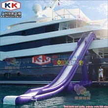 KK заводской поставщик фиолетовая Роскошная воздушная герметичная водная горка яхты для арендного бизнеса