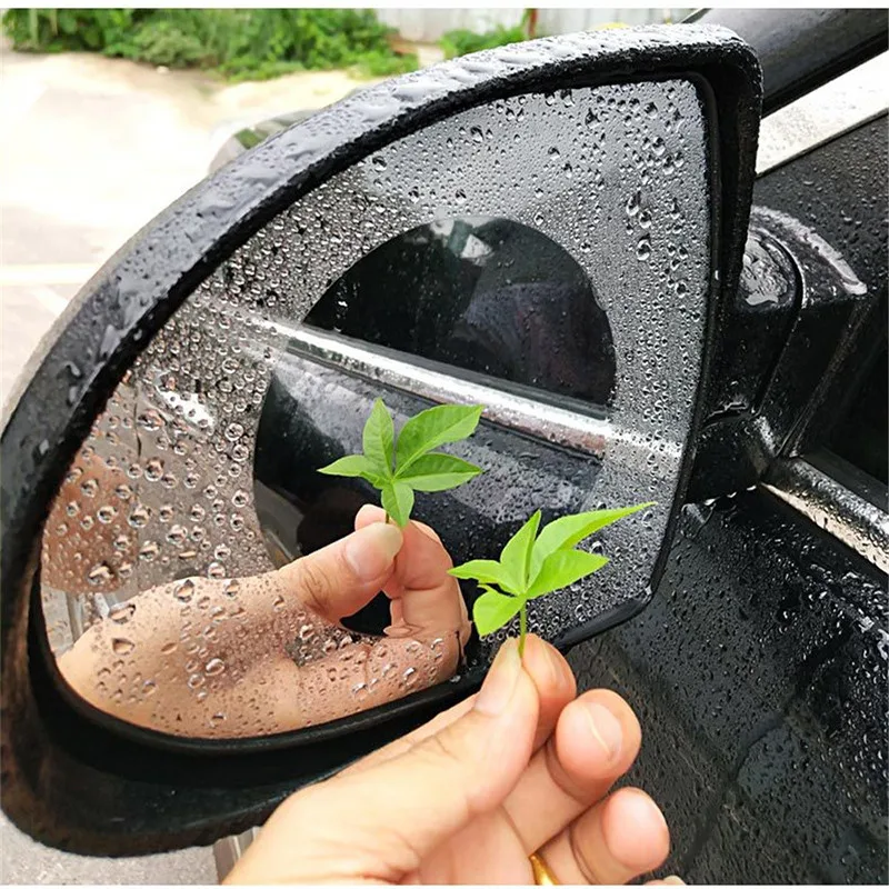 

2PC Car Rearview Mirror Protective Film Anti Fog Film Anti Waterproof Rainproof Rear View Mirror Window Clear Protective