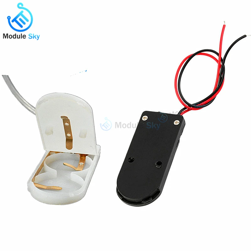 

Black/White CR2032 Battery Button Cell Holder Socket storage case box with ON/OFF Switch