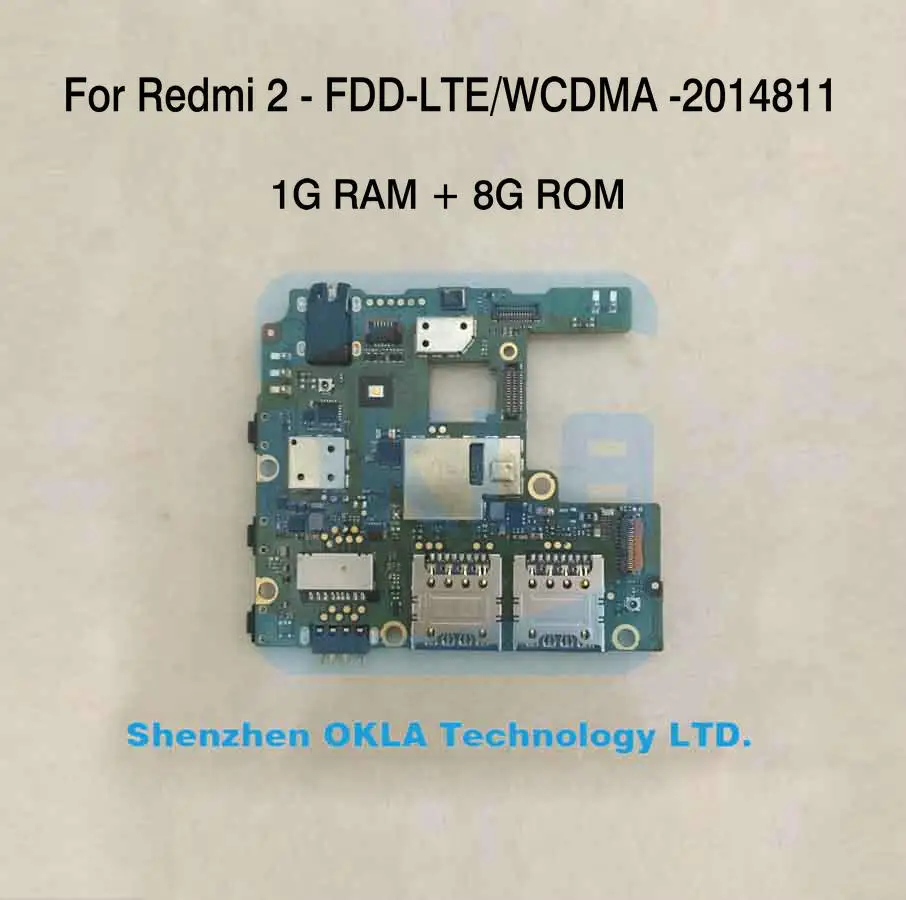 1 шт. для Xiaomi redmi 2 Hongmi 2 WCDMA 2014811 1 ГБ ОЗУ 8 Гб ПЗУ FDD LTE redmi 2 материнская плата логическая плата, материнская плата используется