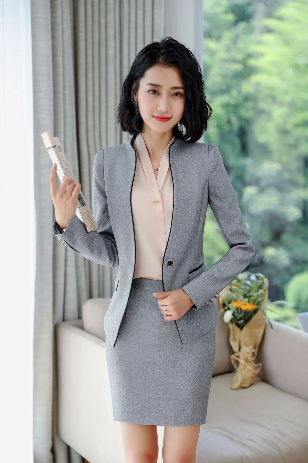 IZICFLY Formal Trouser Set Uniform Designs for Women Office Blazers Feminino spa Elegant Business Pant Suits Plus Size 4XL 5XL IZICFLY Formal Trouser Set Uniform Designs for Women Office Blazers Feminino spa Elegant Business Pant Suits Plus Size 4XL 5XL