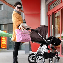 Мода девица стиль Большой пеленки сумка Tote Многофункциональный Средства ухода за кожей для будущих мам мать подгузник сумка водонепроницаемая сумка для коляски