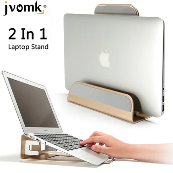 

2 In 1 Function Aluminum Alloy Vertical Bracket Base/ Ergonomic Laptop Stand Cooling for Macbook Air Pro Retina 11 12 13 15 inch