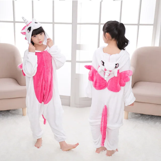 Kigurumi/пижамы с единорогом детские пижамы для мальчиков и девочек, фланелевые детские пижамы, комплект одежды для сна с животными зимние комбинезоны для детей от 4 до 12 лет - Цвет: Tenma 10