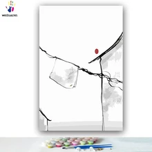 DIY цветные картины по номерам с цветами простой дом иллюстрация Картина Рисунок по номерам Обрамленный дом