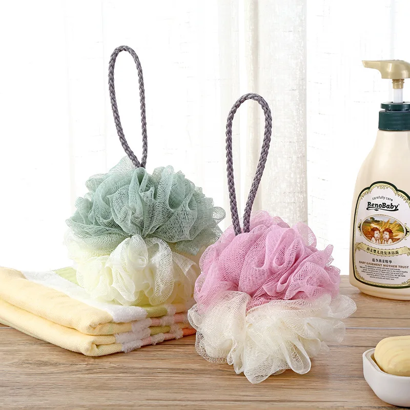 

1Pcs Bath Flower Mesh Bath Washing Body Wisp Tool Accessory 4 Color Splice Body Wash Bath Ball Large Bath Sponge