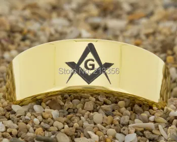 

Cheap Price Free Shipping USA Hot Selling 8MM New Golden Pipe Masonic Mason Ring Men's Fashion Tungsten Ring Wedding Band Ring