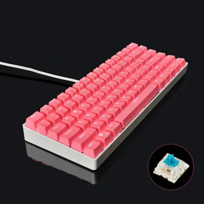 KANANIC белый свет Механическая игровая клавиатура CIY синий переключатель синий/розовый/оранжевый/фиолетовый PBT Keycap 82 клавиши Проводная USB клавиатура - Цвет: Золотой