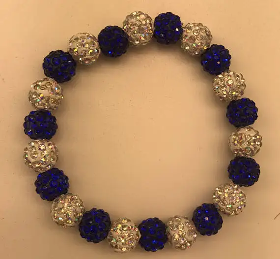 New high zeta blue and white clay beads bracelet women girl gift ...
